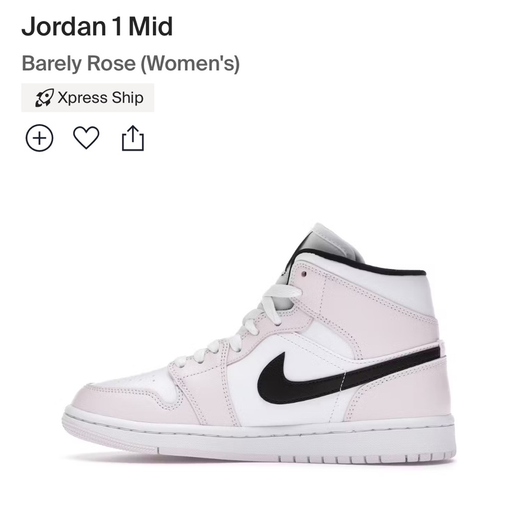 Wmns Air Jordan 1 Mid 'Barely Rose' – Size US 7.5 W pre-owned condition